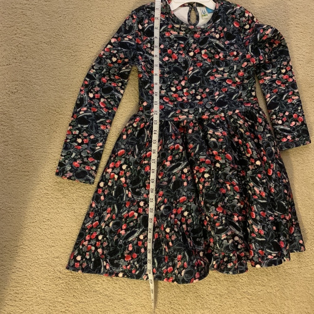 Fall/Winter dress, navy with pink - Picture 7 of 8
